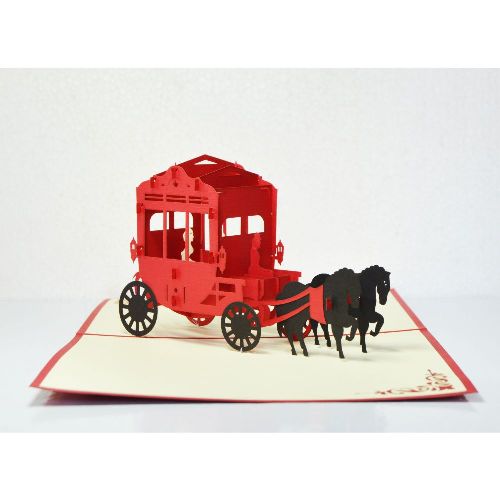 MA17 Buy 3d Pop Up Greeting Cards Mniature 3d Foldable Pop Up Card Carriage (4)
