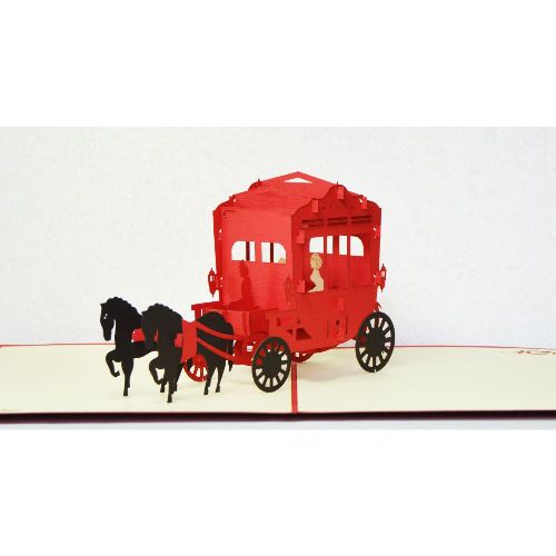 MA17 Buy 3d Pop Up Greeting Cards Mniature 3d Foldable Pop Up Card Carriage (5)