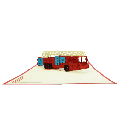 MA19 Buy 3d Pop Up Greeting Cards Mniature 3d Foldable Custom Birthday Pop Up Card Fire Truck (3)
