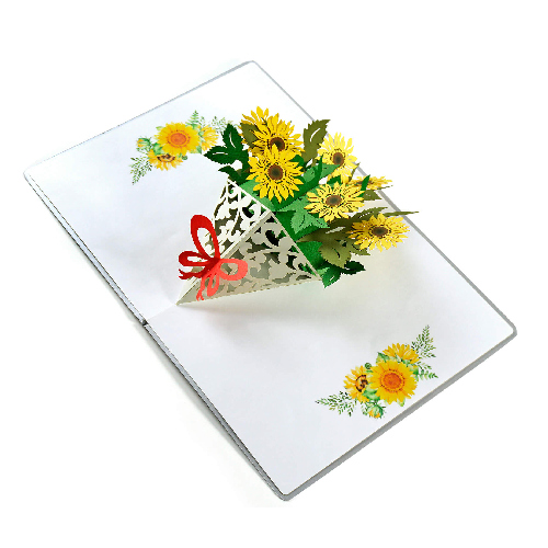 MOT04 Buy 3d Pop Up Greeting Cards Mothersday 3d Foldable Pop Up Card Sunflowers (2)