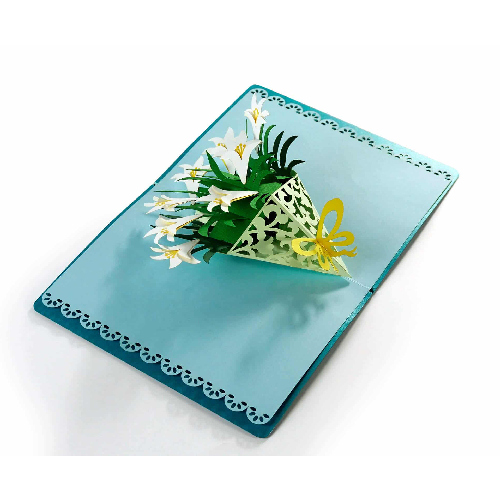 MOT05 Buy 3d Pop Up Greeting Cards Mothersday 3d Foldable Pop Up Card Lily White (3)