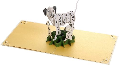 MOT08 Buy 3d Pop Up Greeting Cards Mothersday 3d Foldable Pop Up Card Dalmatia Dog (1)
