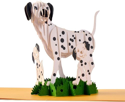 MOT08 Buy 3d Pop Up Greeting Cards Mothersday 3d Foldable Pop Up Card Dalmatia Dog (2)