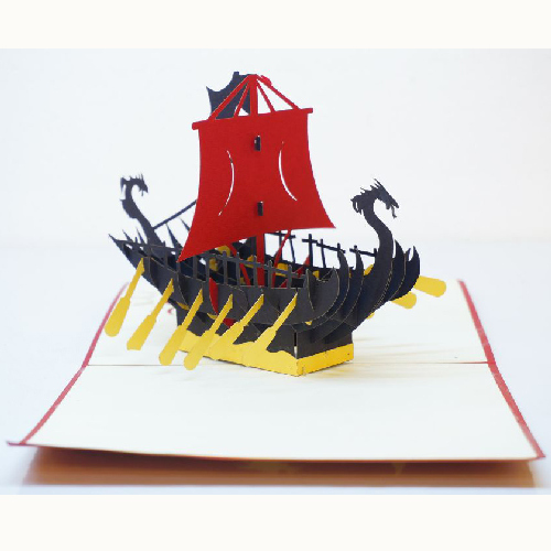 PS10 Buy 3d Pop Up Greeting Cards Travel 3d Foldable Pop Up Ship Card Surprise Birthday Invitation Card (4)
