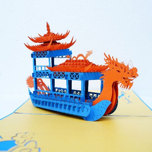 PS31 Buy Custom 3d Pop Up Greeting Cards Travel 3d Foldable Pop Up Dragon Boat Ship Card Surprise Birthday Invitation Card (7)