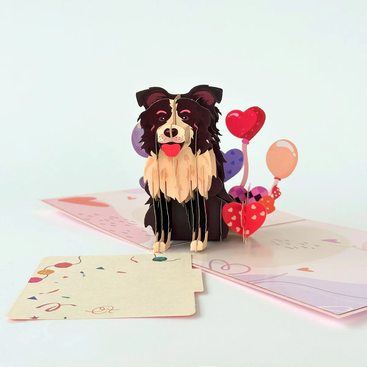 pop up birthday card with playful black puppy 2