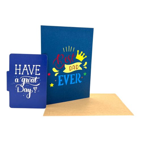 father's day pop up card the best dad ever additional card