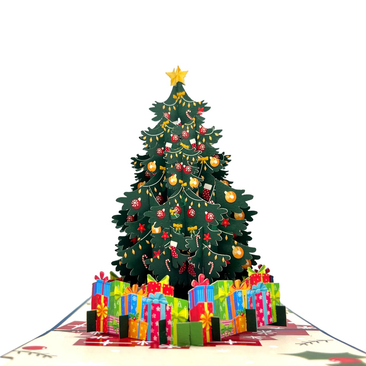 christmas tree and gift boxes for pop up greeting card 1