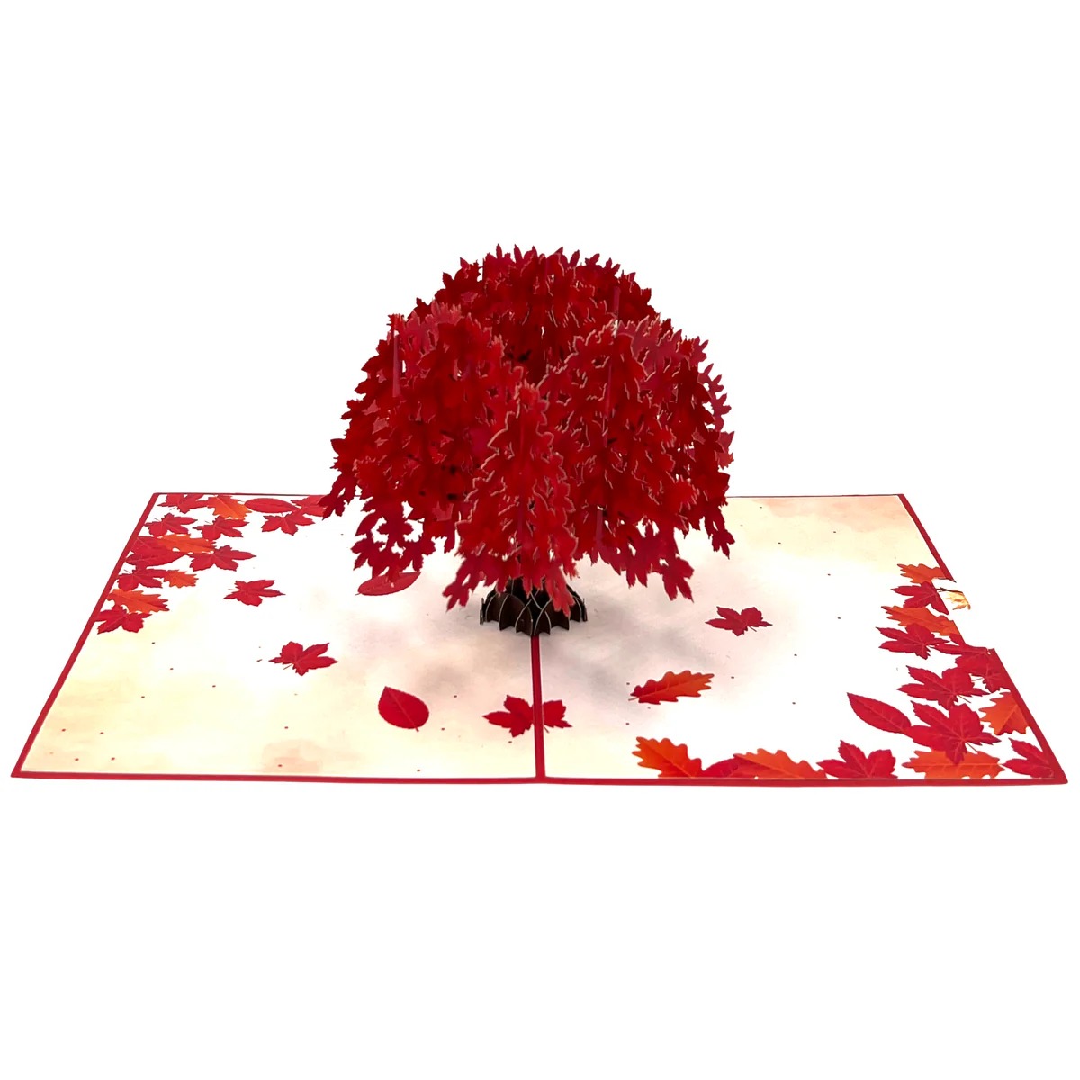 red maple tree for 3d pop up flower card 1