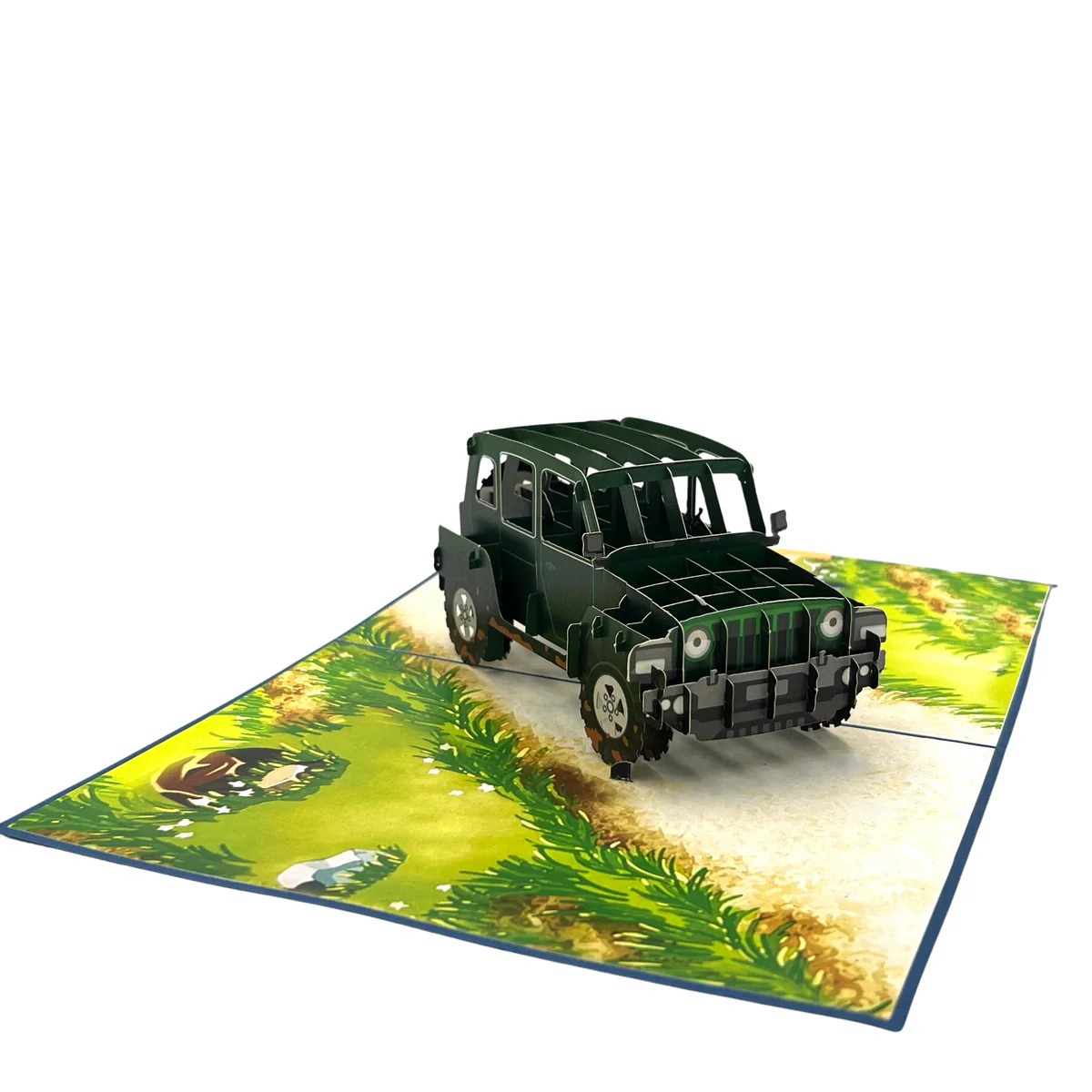 worldpopcards green jeep 3d pop up card for dad 2