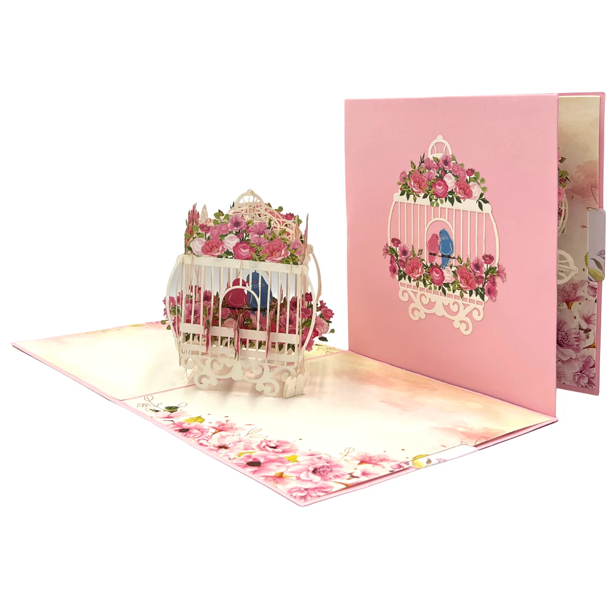lovebirds in paradise for 3d pop up love & wedding card