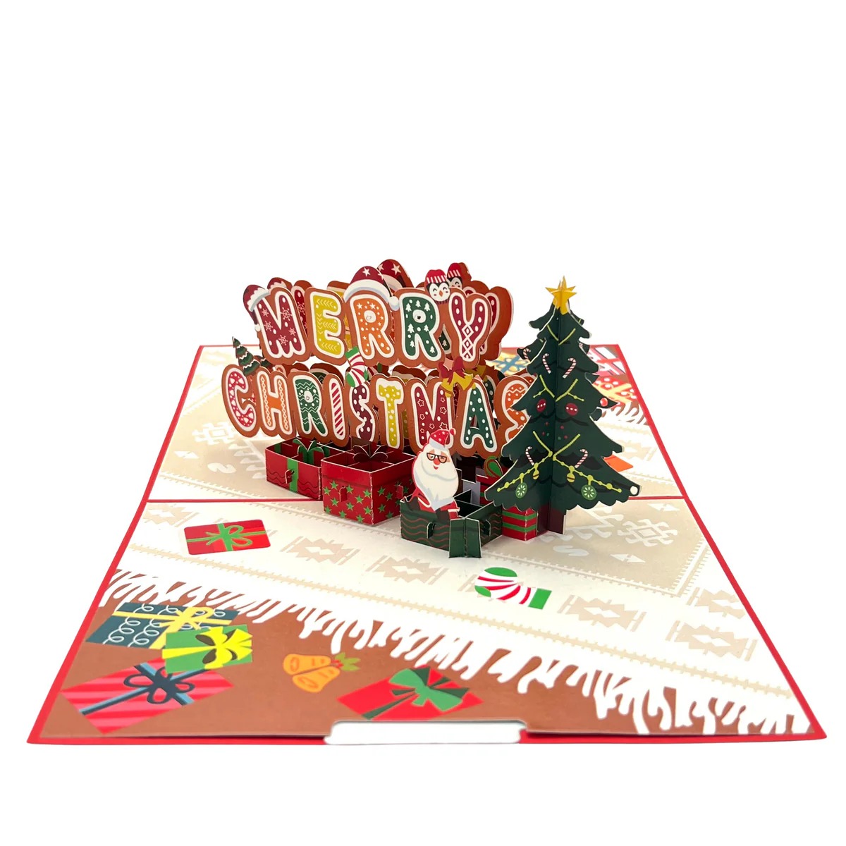 colorful merry christmas for pop up greeting card 2